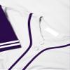 DIGITMON Men's Baseball Jersey Button Down Premium Two-Striped T Shirts Sports Uniform, WHITEPURPLE Large view 4