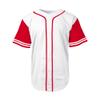 DIGITMON Men's Baseball Jersey Button Down Premium Two-Striped T Shirts Sports Uniform, WHITERED Medium view 3