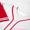 DIGITMON Men's Baseball Jersey Button Down Premium Two-Striped T Shirts Sports Uniform, WHITERED Medium view 4