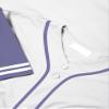 DIGITMON Men's Baseball Jersey Button Down Premium Two-Striped T Shirts Sports Uniform, WHITELAVENDER Large view 4
