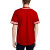 DIGITMON Men's Baseball Jersey Button Down Premium Two-Striped T Shirts Sports Uniform, Redwhite 2X-Large view 2