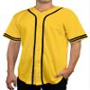 DIGITMON Men's Baseball Jersey Button Down Premium Two-Striped T Shirts Sports Uniform, YELLOWBLACK Medium view 1