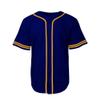 DIGITMON Men's Baseball Jersey Button Down Premium Two-Striped T Shirts Sports Uniform, NAVYGOLD Small view 3