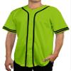 DIGITMON Men's Baseball Jersey Button Down Premium Two-Striped T Shirts Sports Uniform, NEONBLACK X-Large view 1