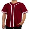 DIGITMON Men's Baseball Jersey Button Down Premium Two-Striped T Shirts Sports Uniform, BURGUNDYWHITE Large view 1