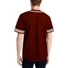 DIGITMON Men's Baseball Jersey Button Down Premium Two-Striped T Shirts Sports Uniform, BURGUNDYWHITE Large view 2