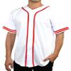 DIGITMON Men's Baseball Jersey Button Down Premium Two-Striped T Shirts Sports Uniform, WHITERED2 2X-Large view 1