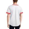 DIGITMON Men's Baseball Jersey Button Down Premium Two-Striped T Shirts Sports Uniform, WHITERED2 2X-Large view 2