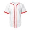 DIGITMON Men's Baseball Jersey Button Down Premium Two-Striped T Shirts Sports Uniform, WHITERED2 2X-Large view 3