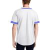 DIGITMON Men's Baseball Jersey Button Down Premium Two-Striped T Shirts Sports Uniform, WHITEROYAL2 X-Large view 2