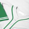 DIGITMON Men's Baseball Jersey Button Down Premium Two-Striped T Shirts Sports Uniform, WHITEGREEN X-Large view 4