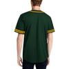 DIGITMON Men's Baseball Jersey Button Down Premium Two-Striped T Shirts Sports Uniform, FGREENGOLD 2X-Large view 2