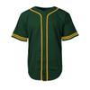 DIGITMON Men's Baseball Jersey Button Down Premium Two-Striped T Shirts Sports Uniform, FGREENGOLD 2X-Large view 3
