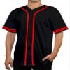 DIGITMON Men's Baseball Jersey Button Down Premium Two-Striped T Shirts Sports Uniform, BlackRed X-Large view 1