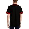 DIGITMON Men's Baseball Jersey Button Down Premium Two-Striped T Shirts Sports Uniform, BlackRed X-Large view 2