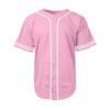 DIGITMON Men's Baseball Jersey Button Down Premium Two-Striped T Shirts Sports Uniform, PINKWHITE 2X-Large view 3
