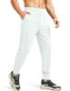 Blouty Men's Joggers Pants with Zipper Pockets Stretch Workout Athletic Sweatpants Gym Golf Joggers for Men Casual Running (White, S) view 1