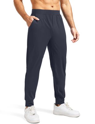 Blouty Men's Joggers Pants with Zipper Pockets Stretch Workout Athletic Sweatpants Gym Golf Joggers for Men Casual Running (Dark Grey, XXL)
