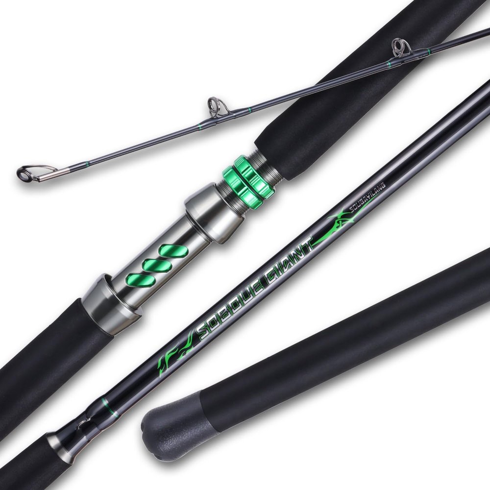 Sougayilang Spinning & Casting Catfish Rod,2 Piece Medium Heavy Portable Travel Catfish Fishing Rod (CAST7'0'')