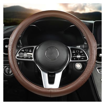 FUERU Car Steering Wheel Cover Set Car Steering Wheel Cover Four Seasons Leather Soft Skin-Friendly Car Interior (Color : 3#)