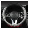FUERU Car Steering Wheel Cover Set Car Steering Wheel Cover Real Leather Mahogany Grain Stretch Breathable Car Interior (Color : 3#) view 1