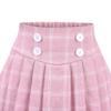 Girls Skirt Pink Grid Check Plaid Pleated School Tennis Mini Casual Size 13-14 view 3
