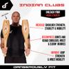Dangerously Fit Indian Clubs - Pair of Traditional Wooden Club Bells - Shoulder & Grip Strength & Mobility Fitness Exercise Training | Home & Gym Workout (1lb) view 2