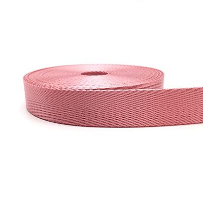10 Yards 1"(25Mm) Width Strap Nylon Webbing Herringbone Pattern Knapsack Strapping Sewing Bag Belt Accessories - (Color: Pink)