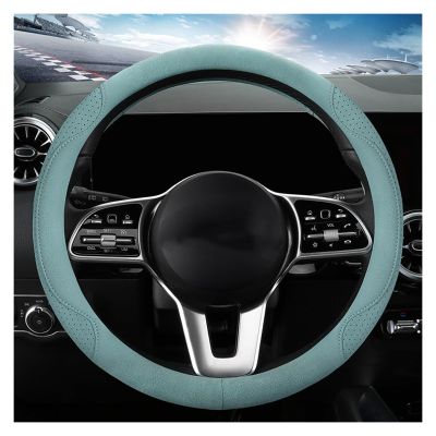 FUERU Car Steering Wheel Cover Set Car Steering Wheel Cover Four Seasons Leather Thin Breathable Car Interior Decorations (Color : 4#)