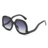 XLUMIO Oval Sunglasses Women Leopard Gradient Shades UV400 Men Hollow Sun Glasses,Black gray gradient,one size view 1