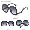 XLUMIO Oval Sunglasses Women Leopard Gradient Shades UV400 Men Hollow Sun Glasses,Black gray gradient,one size view 3