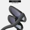 XLUMIO Oval Sunglasses Women Leopard Gradient Shades UV400 Men Hollow Sun Glasses,Black gray gradient,one size view 4