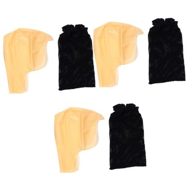 KALLORY 3sets Bald Cap for Women and Men Latex Bald Head Cap Wig Cover for Dress up Makeup