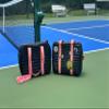 Pickleball Puffer Bag - Quilted Pickleball Bag - High Fashion Puffer Pickleball Bag for Women - Gift Sports Bag (Pink/Orange/White) view 4