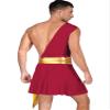 TiaoBug Men's Mr. Toga Party Costume One Shoulder Ancient Greek Cosplay Outfit for Halloween Burgundy A Large view 2