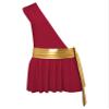 TiaoBug Men's Mr. Toga Party Costume One Shoulder Ancient Greek Cosplay Outfit for Halloween Burgundy A Large view 3