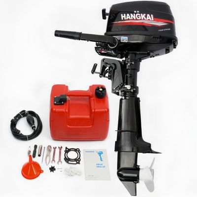4 Stroke 6.5HP Outboard Motor 123CC Heavy Duty Fishing Boat Engine CDI Water Cooling System, Saltwater and Freshwater Compatibility