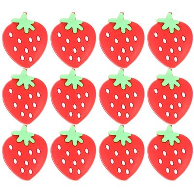 BESPORTBLE 12pcs Strawberry Shape Silicone Tennis Racket Dampener Absorber for Shock Absorbing Accessory for Tennis Fits All Rackets