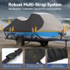1200D Solution-Dyed Jet Ski Cover with Storage Bag,Waterproof,Anti-UV Trailerable Cover Universal Fit for Yamaha,Seadoo,Jetski,PWC Boat with Reflective Air Vent (Fits from 136"-145", 3 Seater) view 4