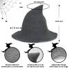GUOQIANG Halloween Adult Modern Witch Hats for Women - Gray Witches Hat Womans Witch Costume Accessories Wool Knit Halloween Party Witch Hat view 2