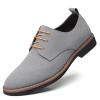 Men's Oxford Dress Shoes Classic Lace Up Casual Suede Leather Low-Top British Business Breathable Formal 7.5 US Men Grey view 1