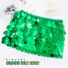 TWINKLEDE Sparkly Sequin Skirt Mermaid Costume Mini Wrap Belly Dance Hip Skirt for Women (H Green) view 2