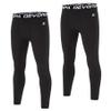 DEVOROPA Boys Leggings Quick Dry Youth Compression Pants Sports Tights Basketball Base Layer 2 Pack Black/Black XS view 1
