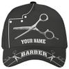 ThuhaTree Store Personalized Barber Shop Barber Tools Black Classic Baseball Cap - Classic 3D Cap (Style 3) view 1