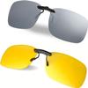 BLUE CUT Clip on Polarized Night Vision, Driving Sunglasses UV 400 Blocker To Wear Over Prescription Glasses view 1