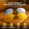 BLUE CUT Clip on Polarized Night Vision, Driving Sunglasses UV 400 Blocker To Wear Over Prescription Glasses view 2
