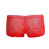 Men's Low Waist Lace U Convex Panties Sexy Breathable Boxer Briefs Shaping Buttocks Underwear (Red 3pc,X-Large) view 2