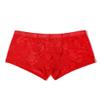 Men's Low Waist Lace U Convex Panties Sexy Breathable Boxer Briefs Shaping Buttocks Underwear (Red 3pc,X-Large) view 3