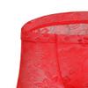 Men's Low Waist Lace U Convex Panties Sexy Breathable Boxer Briefs Shaping Buttocks Underwear (Red 3pc,X-Large) view 4