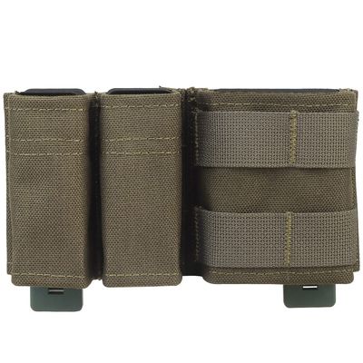 Double 9mm MOLLE Magazine Pouch 5.56 Mag Pouch Set with Quick Release Insert Clip for Tactical Vest (Green)